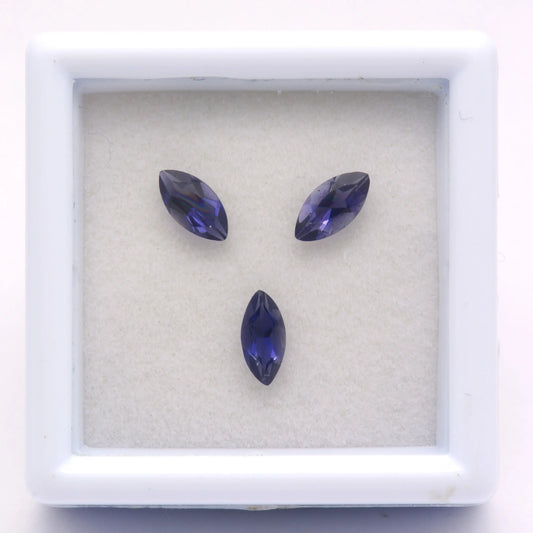 Lot de 3 Iolites ou Cordiérites 0,58 ct