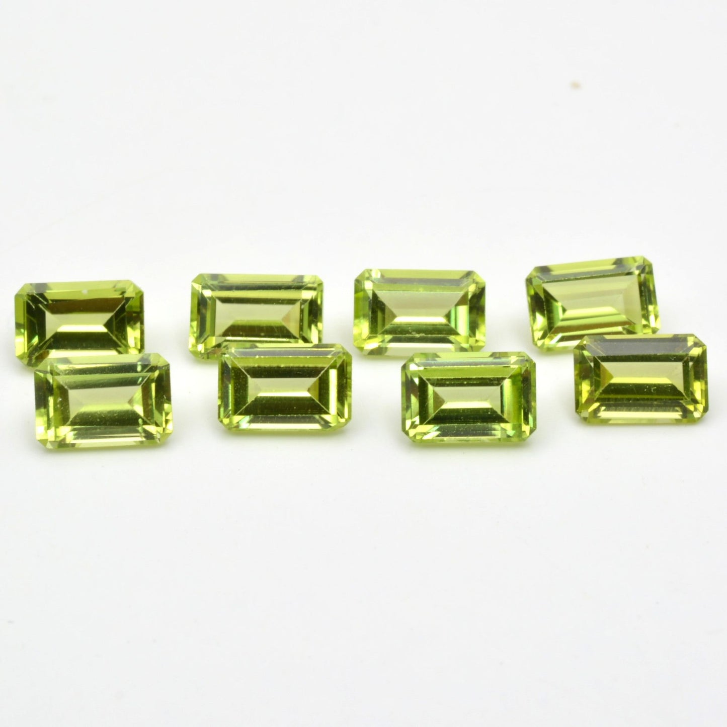 Lot Péridots Rectangles 6x4 5,13ct