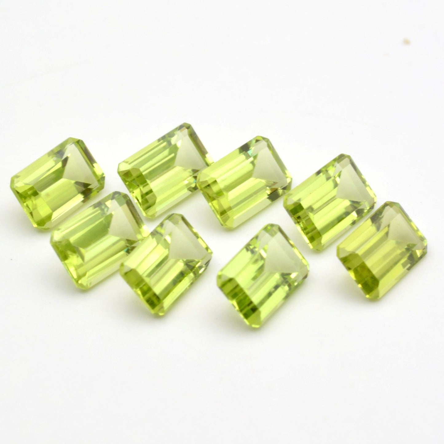 Lot Péridots Rectangles 6x4 5,13ct