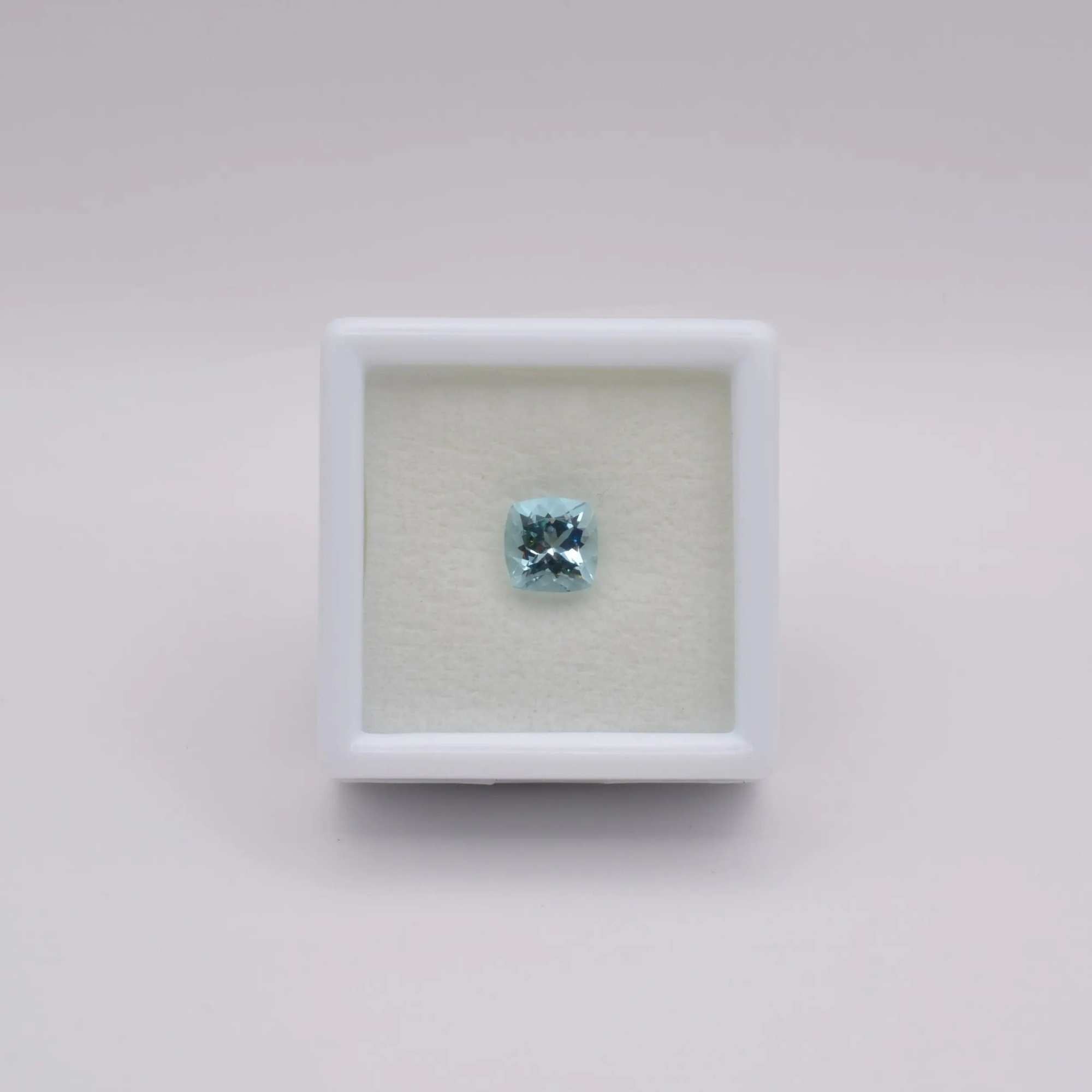 Aigue-Marine Coussin Carré 0,98ct - pierre précieuse - gemme