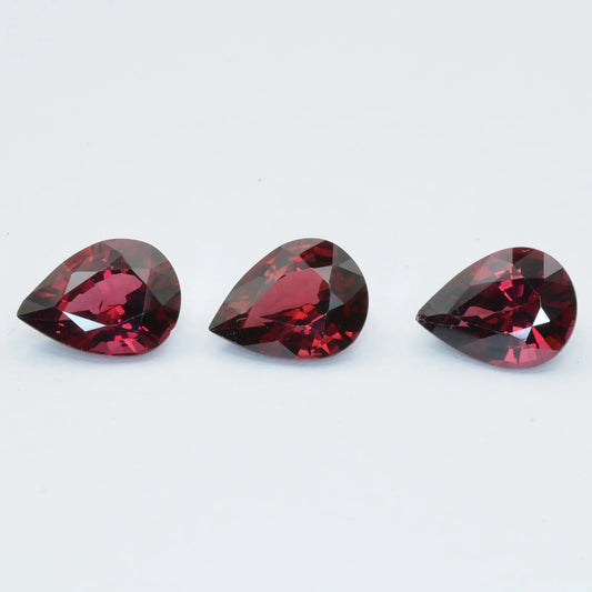 pierre taillée Lot de 3 Grenat Rhodolite Poire 5,48ct