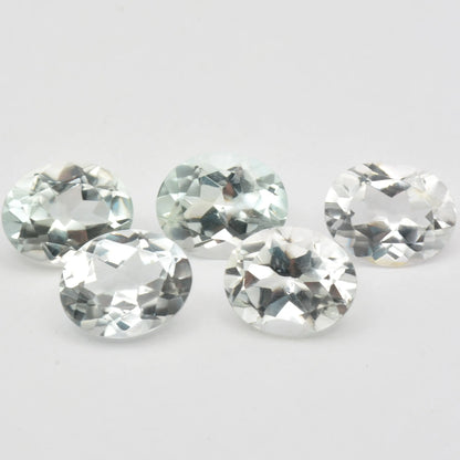 Lot de 5 Topazes Incolores Ovales 10x8mm