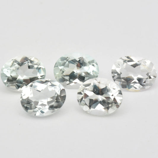 Lot de 5 Topazes Incolores Ovales 10x8mm