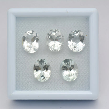 Lot de 5 Topazes Incolores Ovales 10x8mm