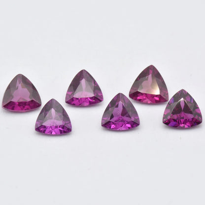 Lot de 6 Grenat Rhodolite Trillion 2,91 ct