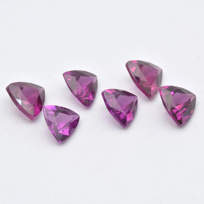 Lot de 6 Grenat Rhodolite Trillion 2,91 ct