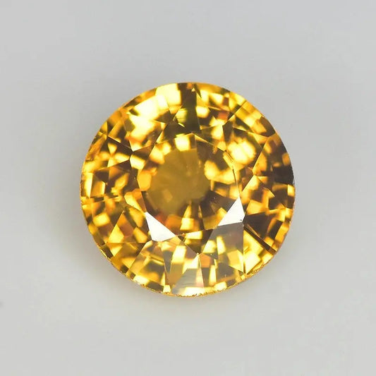 Zircon Jaune Rond 1,21ct - pierre précieuse - gemme