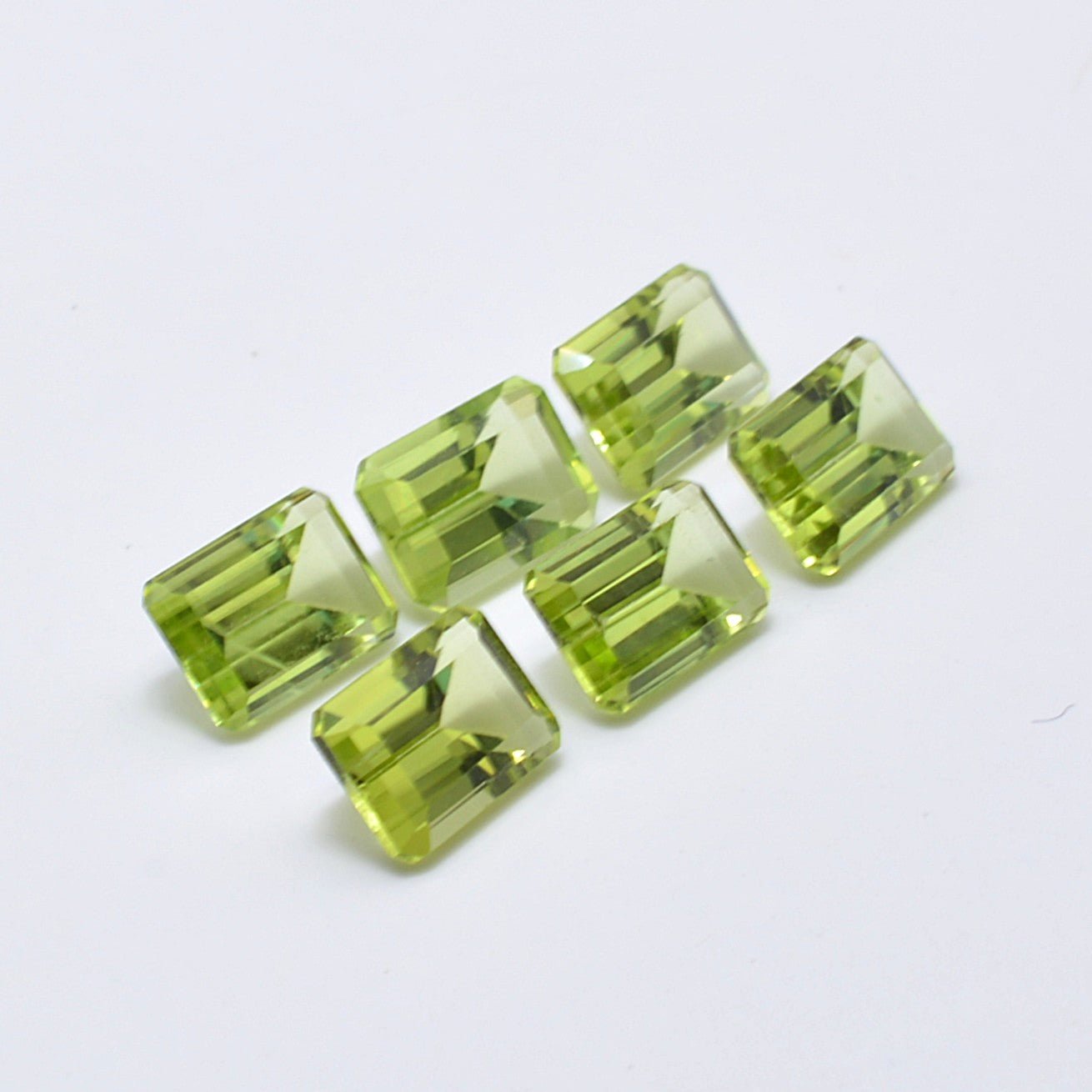 Lot Péridots Rectangles 6x4 - 4ct - 