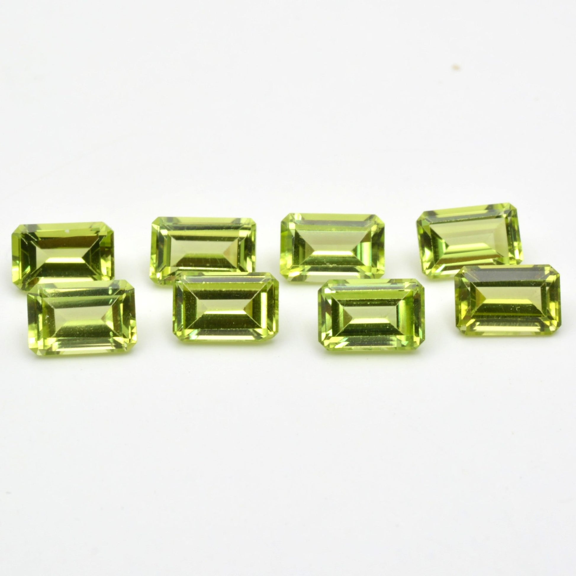 Lot Péridots Rectangles 6x4 5,13ct