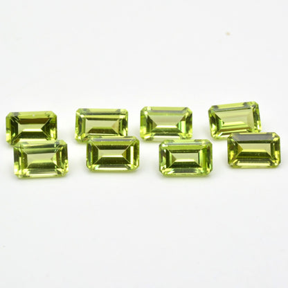 Lot Péridots Rectangles 6x4 5,13ct
