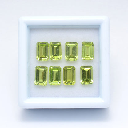 Lot Péridots Rectangles 6x4 5,13ct
